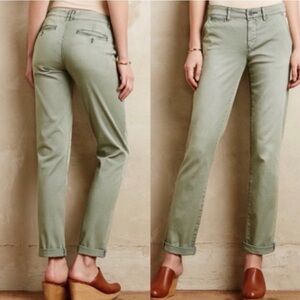 Pilcro and the Letterpress Straight Leg Pants in Sage Green